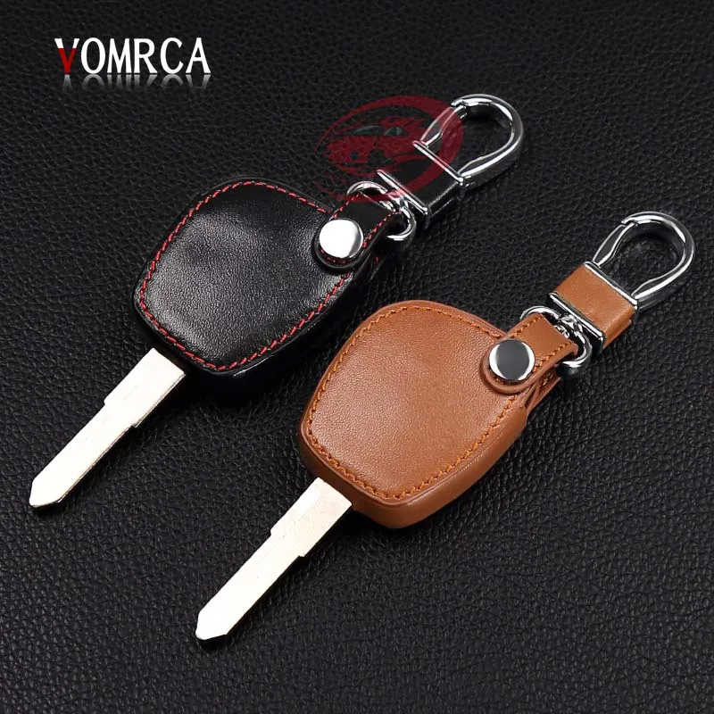 Funda para llave de coche de cuero genuino 100% de alta calidad para Suzuki Amagatarai Shangyue APV 2 botones llave remota de cuero estilo de coche