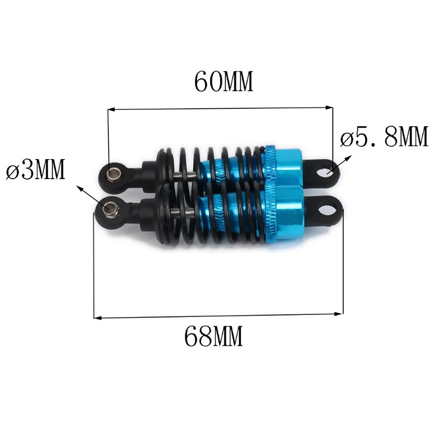 68MM Long Adjustable Shock Absorber Damper Oil Filled Type For Rc Car 1/10 HPI RS4 114435 Damper RS4006 6061-T6 Aluminum