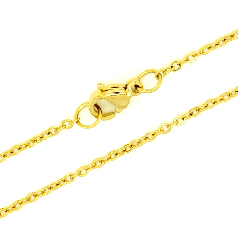 High Quality Plated Gold Necklace Stainless Steel 1 mm 10\'\'-36\'\' Inches Women Fashion Jewelry Link Rolo Chain Necklace