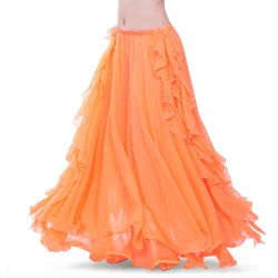 Chiffon Double High Slits Oriental Belly Dance Skirts For Women (Without Belt) Bellydance Costume Accessoires Skirt