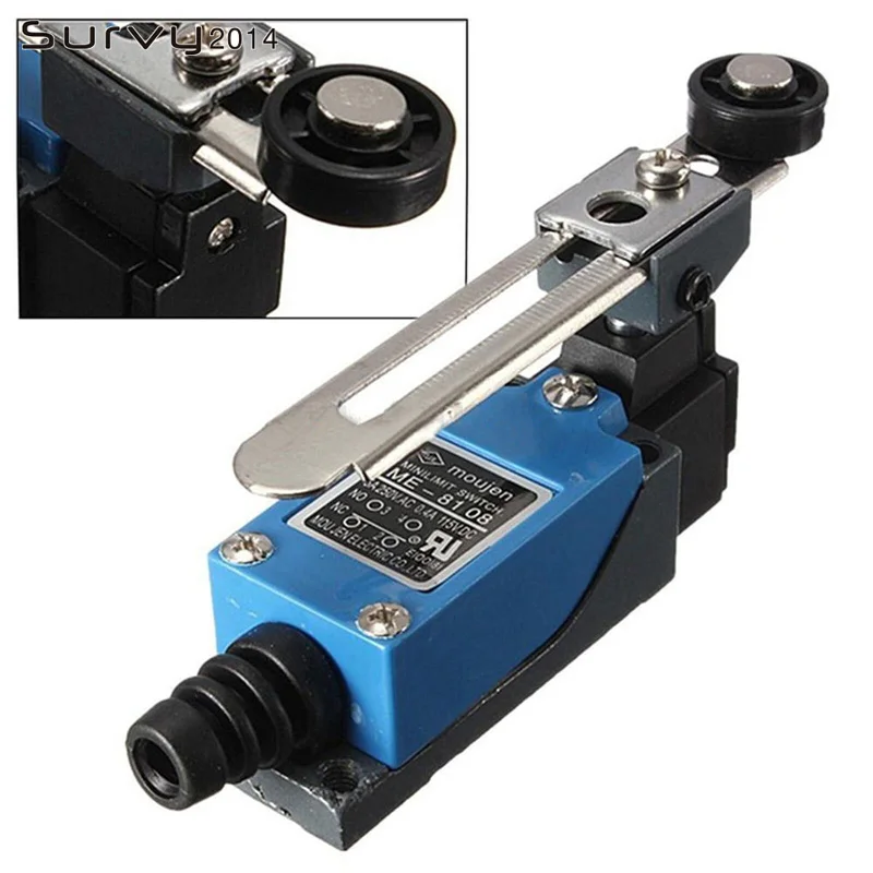 ME-8108 Rotary AC380V 6A 250V 10A Adjustable Waterproof Momentary Limit Switch Arm Yype Roller Lever For CNC Mill Laser Plasma