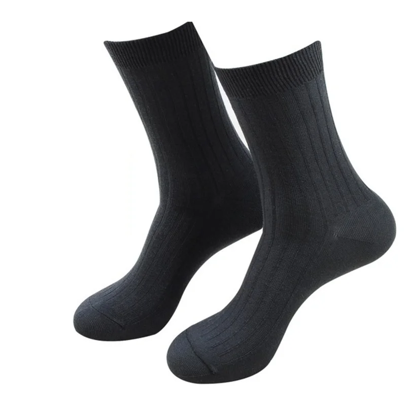 Plus Large Big Size Mens Socks EU48-53 Business Crew Socks Solid 5 Pairs Classic High Quality Breathable Cotton Men Winter Socks