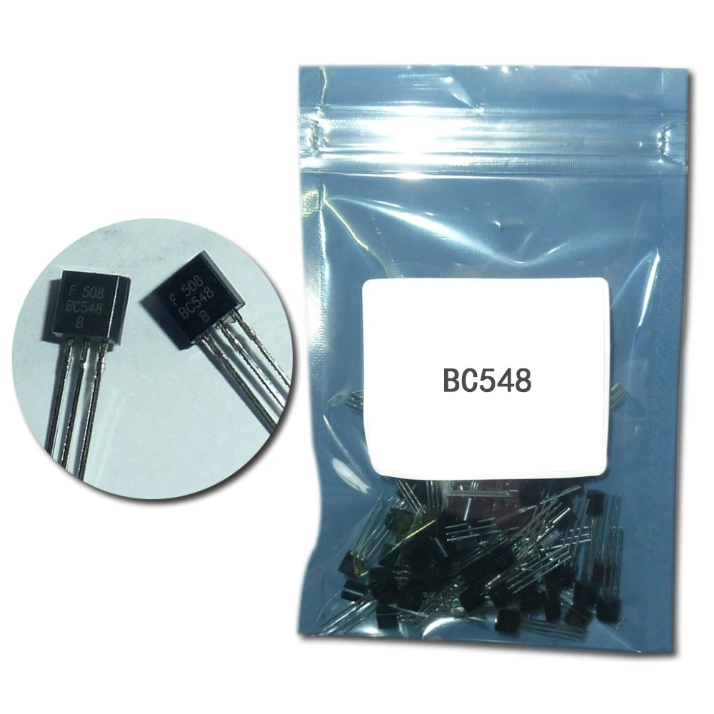 100pcs/LOT  BC548 NPN Transistor TO-92 548 power Transistors  0.1A 30V  3pin