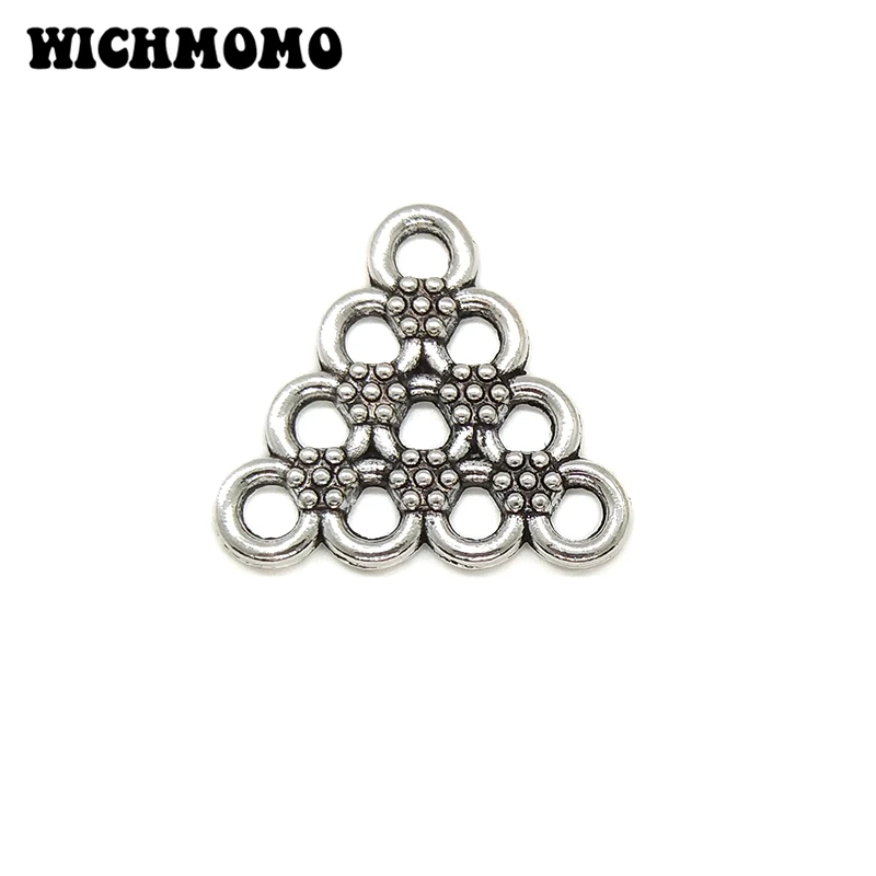 Connecteurs triangulaires en alliage de Zinc, 24x26mm, 6 pièces, lien poreux pour bricolage, boucle d'oreille, collier, accessoires de bijouterie, 2025