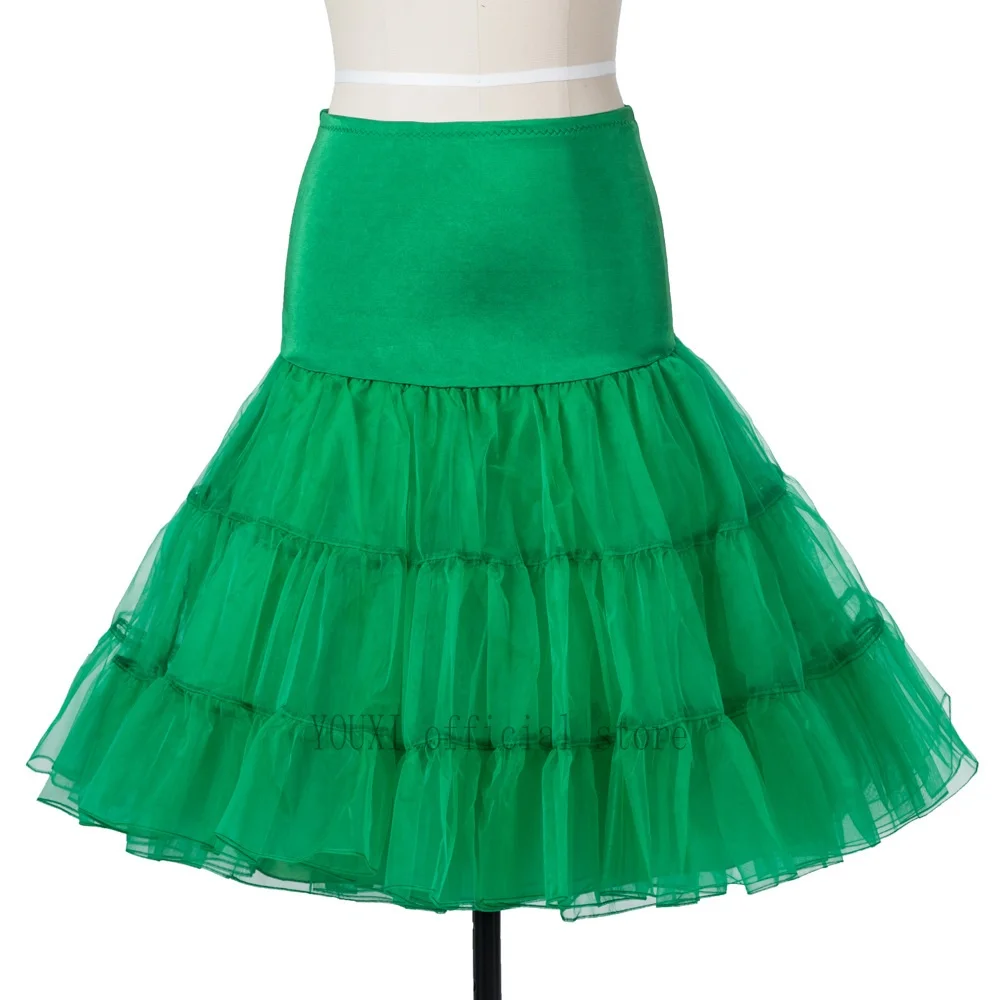 Neuer kurzer Petticoat Vintage 3-lagiger Puffy Organza Petticoat Retro Krinoline Unterrock Rockabilly Cosplay Swing Tutu Rock – Detail 12
