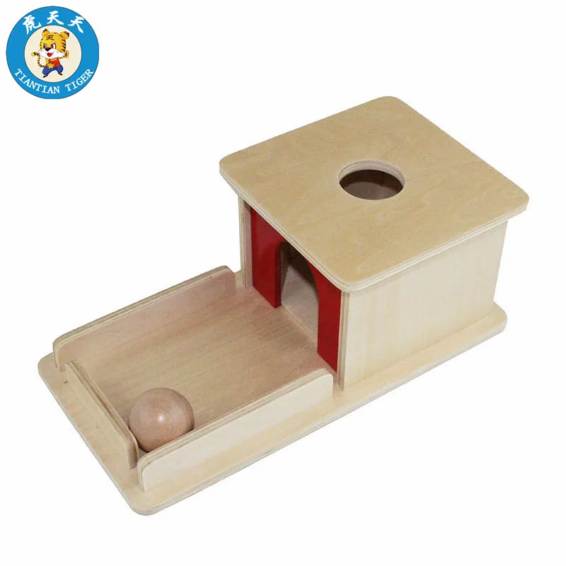 Baby Montessori Toys Infant Toddler Wooden Learning Teaching Supplies Object Permanence Box With Tray