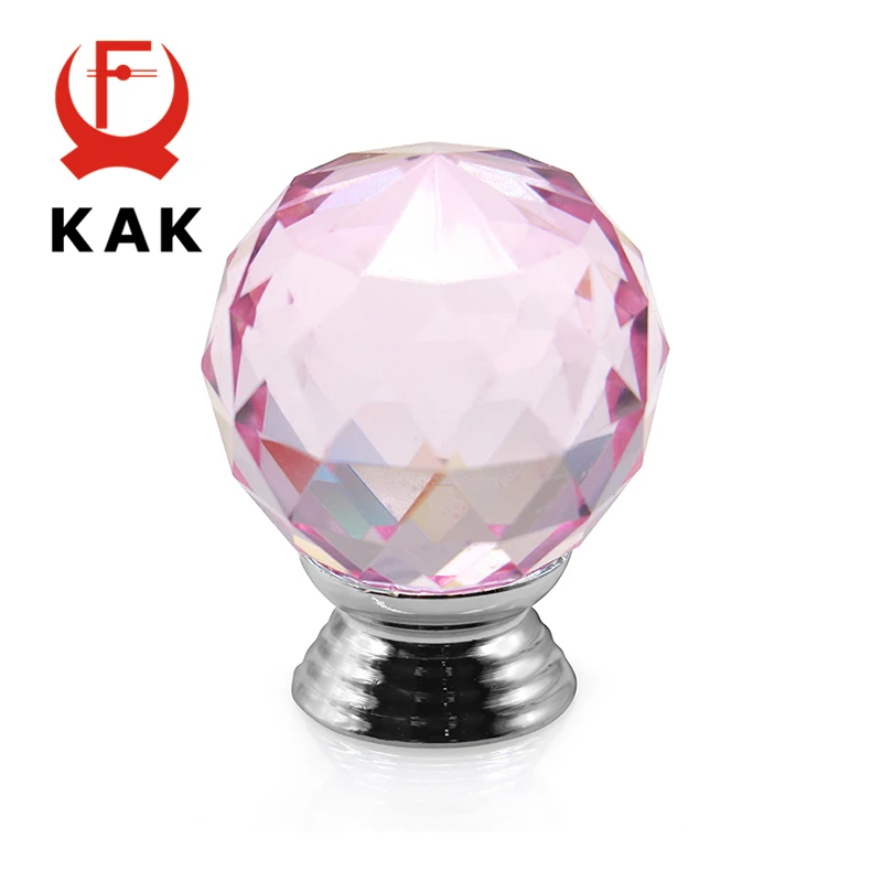 KAK 30mm Crystal Glass Knobs Cabinet Handles Colorful Crystal Ball Cupboard Pulls Drawer Knobs Kitchen Furniture Handle Hardware - Image 5