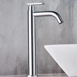 Tuqiu Basin faucet Single cold bathroom faucet basin mixer bathroom sink faucet tall chrome brass faucet for cold water