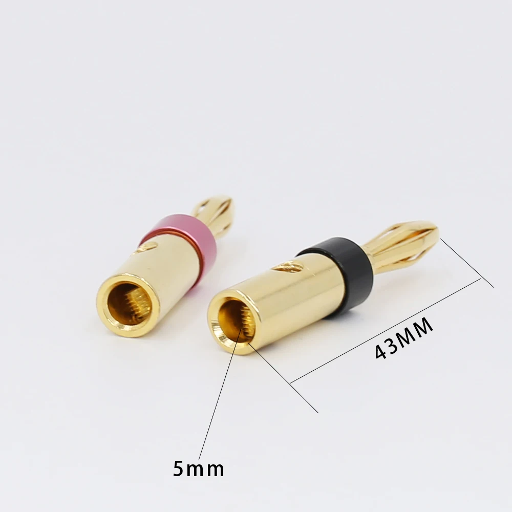 4pcs Hifi Gold Plated Speaker Banana plug Speaker Banana Adapter for DIY speaker cable