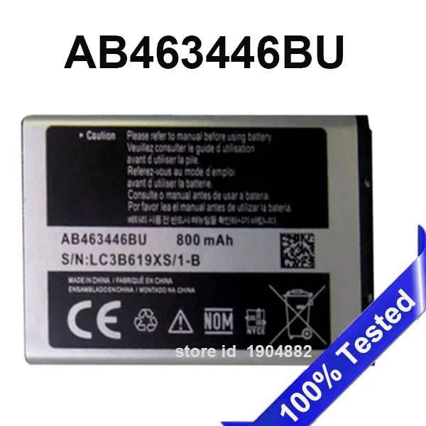 SanErqi Battery For Samsung C3300 C3300K X208 B189 B309 F299 AB463446BU Mobile Phone Battery Replacement 800mAh Batteries