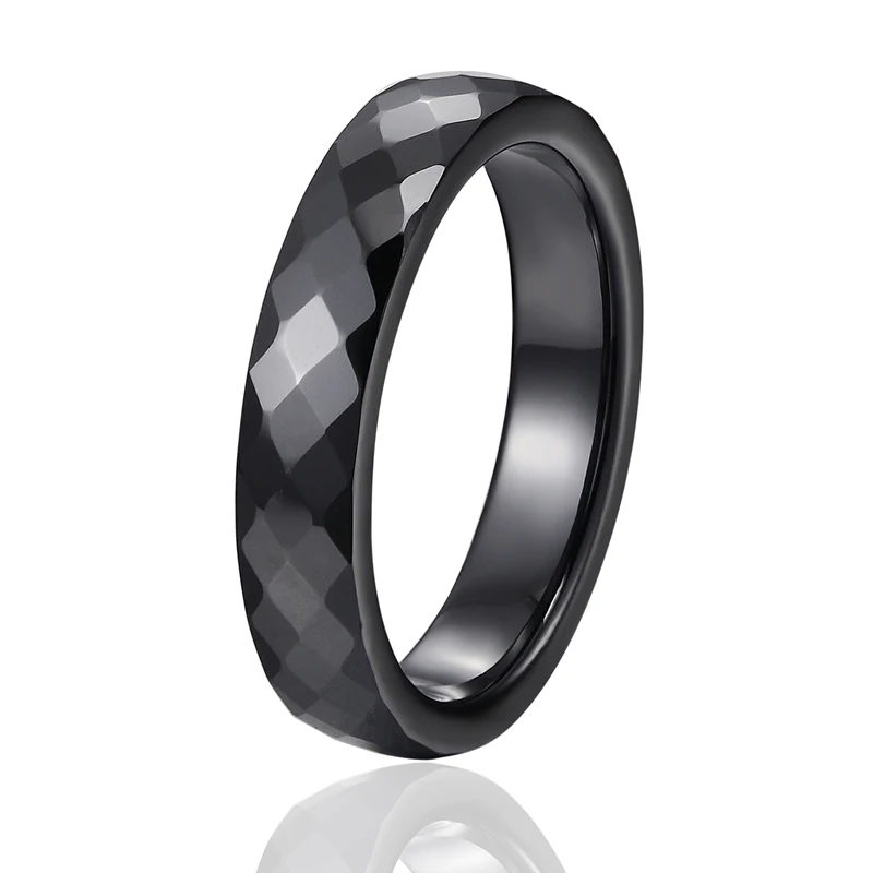 New 4mm Light Pink Black White Beautiful Hand Cut Ceramic Ring For Woman Top Quality Jewelry Without Scratches Woman Ring gallery 1