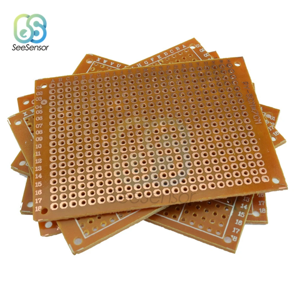 10Pcs scheda PCB universale su un lato 50x70mm 2.54mm passo foro fai da te prototipo di carta circuito stampato pannello 5x7 cm