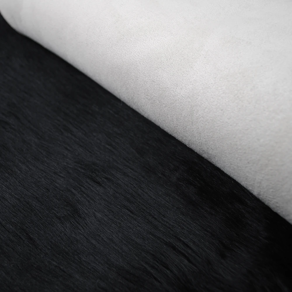 RAYUAN Washable Artificial Wool Carpet Black Round Sheepskin Hairy Carpets Faux Mat Seat Pad Fur Soft Area Rug Tapetes 30-140CM