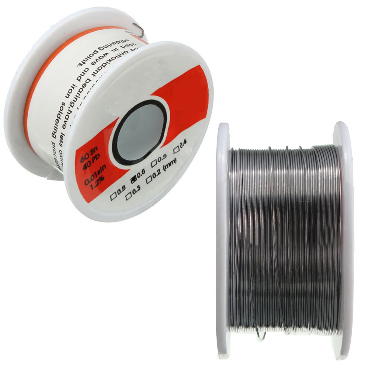 1 x Fine Solder Wire 0.6mm 60/40 1.2% Flux Reel Tube Tin Lead Rosin Core Soldering