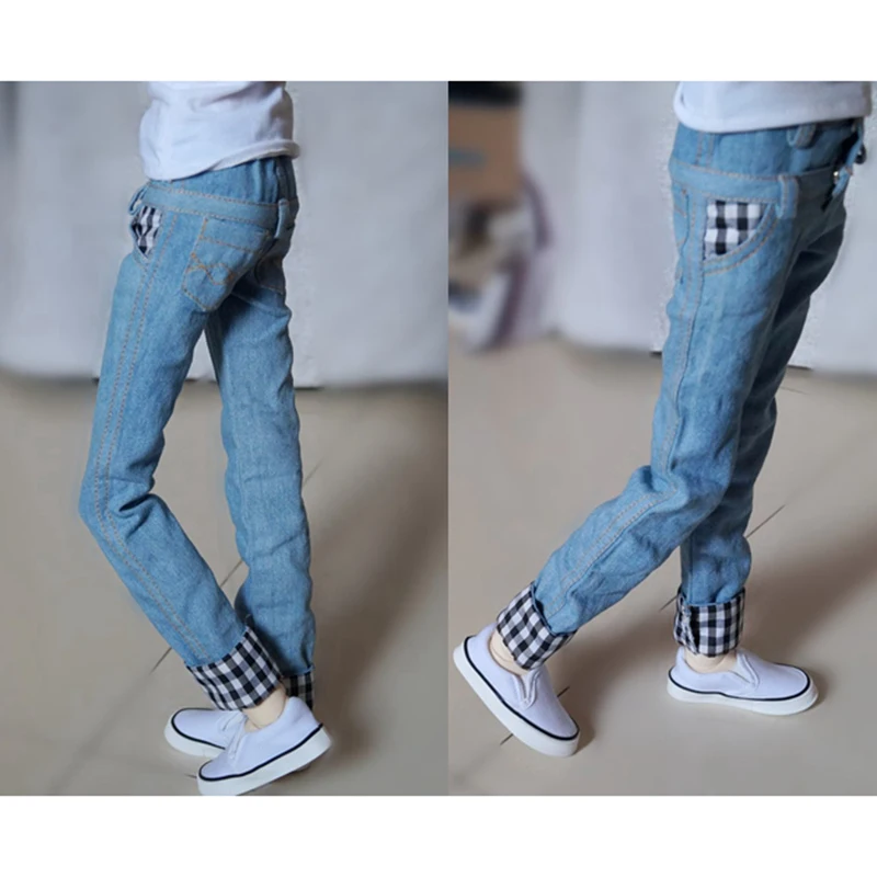 Pantaloni jeans azzurri per bambole BJD, abbigliamento per maschi 1/3 SD 60cm 24" 1/4 17" di altezza, compatibili con bambole BJD MSD DK DZ AOD DD