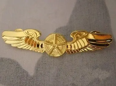 US Airforce Pilots Metal Badge Pin Wing Insignia Golden - US205