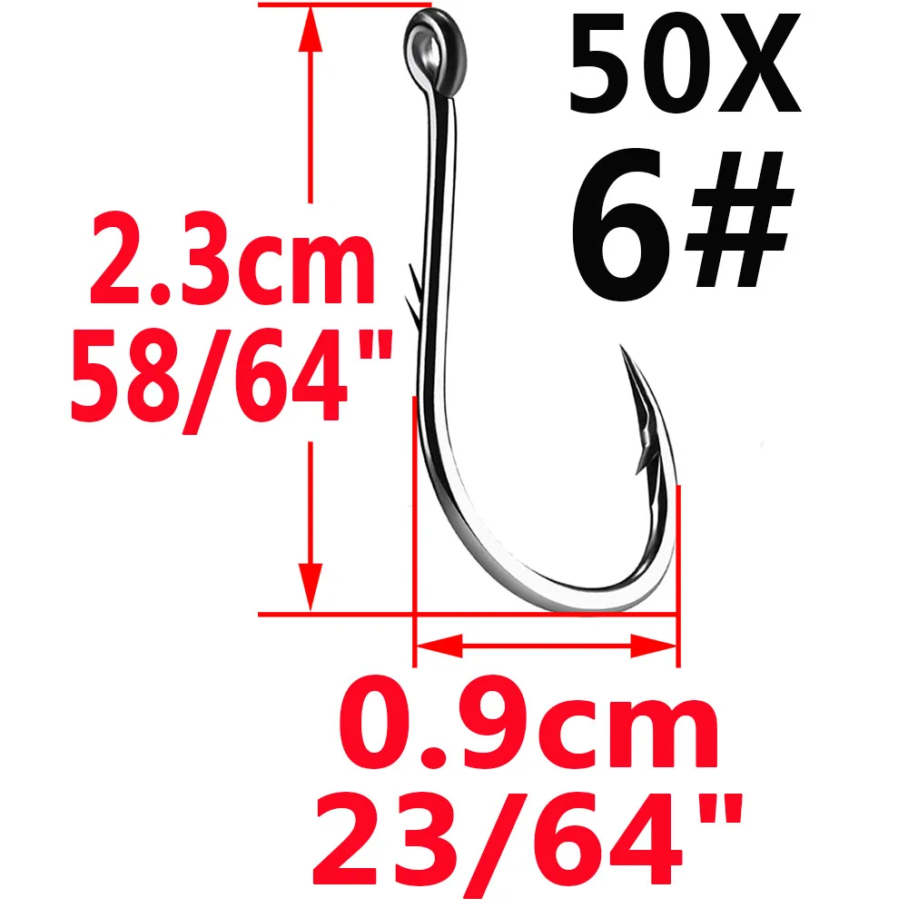 Simpleyi 50pcs/1Box Iseama Circle Carp Eyed Fishing Hook Size 12 10 6 4 1 1/0 2/0 3/0 4/0 5/0 Ring eye Japan Fishhook