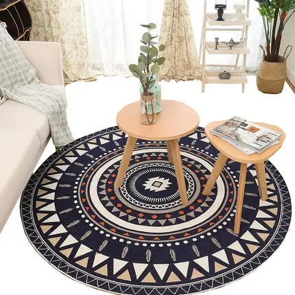 

Round Nordic Art Carpet for Living Room, Coffee Table, Bedroom Bedside Basket, Computer Swivel Chair, Cloakroom Mat