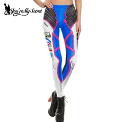 [You're My Secret] Fashion Blue White Leggins Women Leggings Bottoms Cosplay Super HERO Tracer Comic Legging Mujer Pants KDK1641