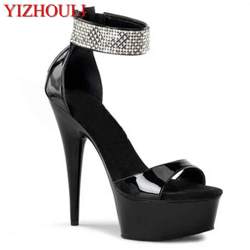 

new super high heel rhinestone shoes 15cm nightclub shoes and the 6 inch wind T Xiu diamond models of shoes