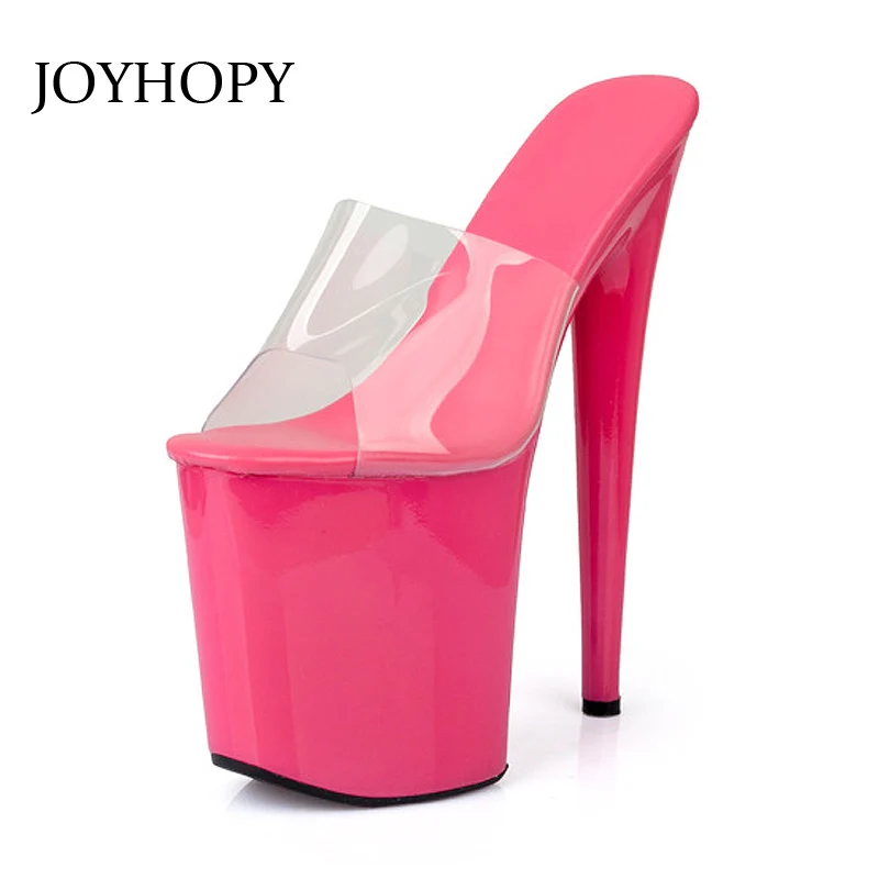 

20cm Super High Heel Platform Women Sandals 2017 New Sexy Nightclub Party Woman High Heels Slides Summer Crystal Shoes Pumps