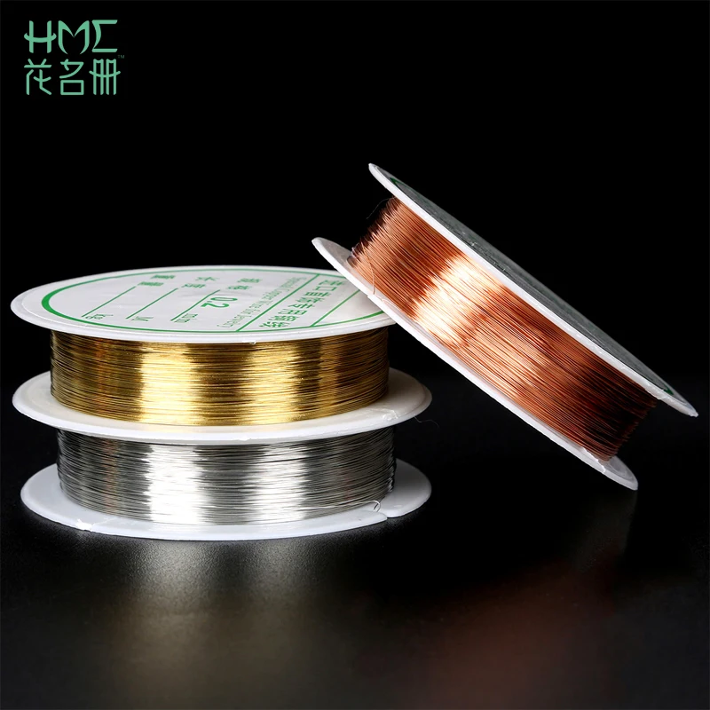 Copper Wire 0.2/0.25/0.3/0.4/0.5/0.6/0.8/1.0mm Silver Gold Copper Color 1 Roll 2-20M Beading Cord Findings DIY