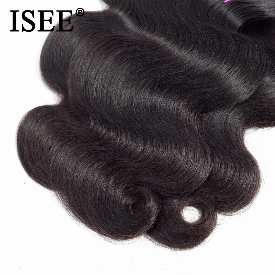 ISEE HAIR Peruvian Body Wave Virgin Hair Extension 100% Unprocessed Human Hair Bundles No Tangle Nature Color