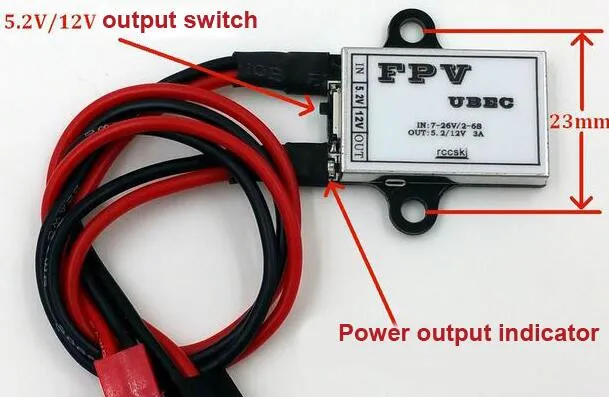 FPV UBEC 5.2V / 12V output supply power to AV transmitter For RC Airplane