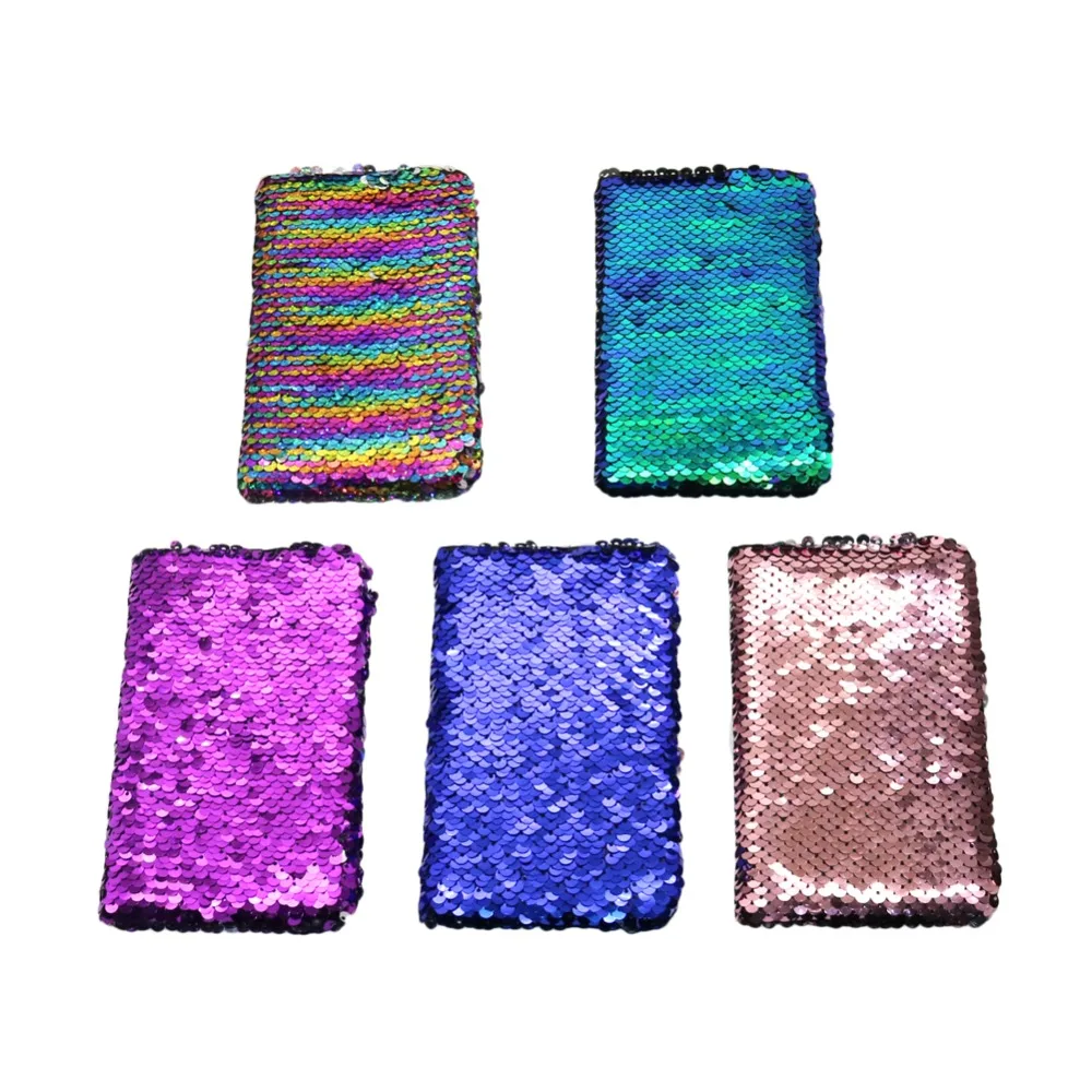 

A6 Diary Notebook Mini Double Sided Sequin Blank page Graffiti Notebook Creative Stationery 10 Colors