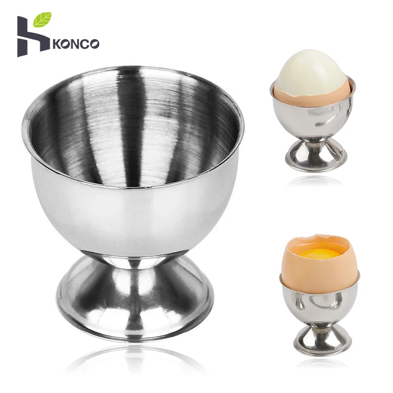 

Konco 4pcs Egg Holder Stainless Steel Soft Boiled Egg Cups Holder Stander Egg Stand Storage Table Decoration