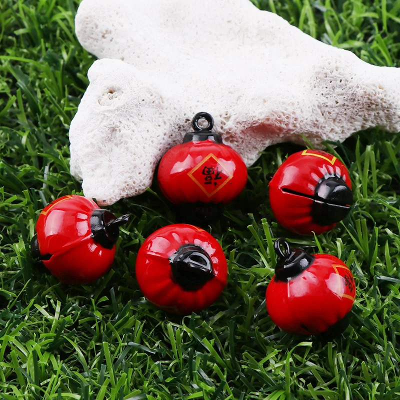 2pc Red Fu Metal Jingle Bells Loose Beads Festival Party Decoration/Christmas Tree Decorations/Pet Bell/DIY Crafts Accessories