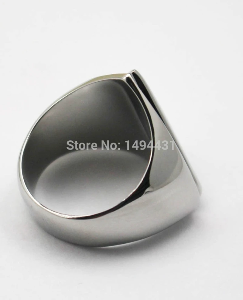 Geometric 316L Stainless Steel Rings Plated Austrian Square Ring Blank Smooth Plain Silver Color Finger Ring