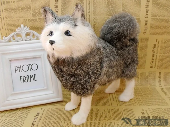 

Simulation siberian husky polyethylene&furs siberian husky model funny gift about 21cmx17cmx24cm