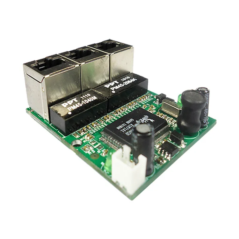Venda direta da empresa oem, mini hub realtek lan 10/100mbps com 3 portas para ethernet, interruptor pcb