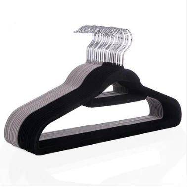 Free Shipping !!New Fashionable High Quality Velvet Hanger For Clothes Black Velvet Hanger Factory Direct Sell