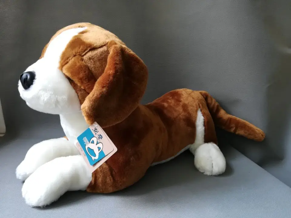 large 50x32cm lovely prone beagle dog plush toy throw pillow soft doll birthday gift h2111