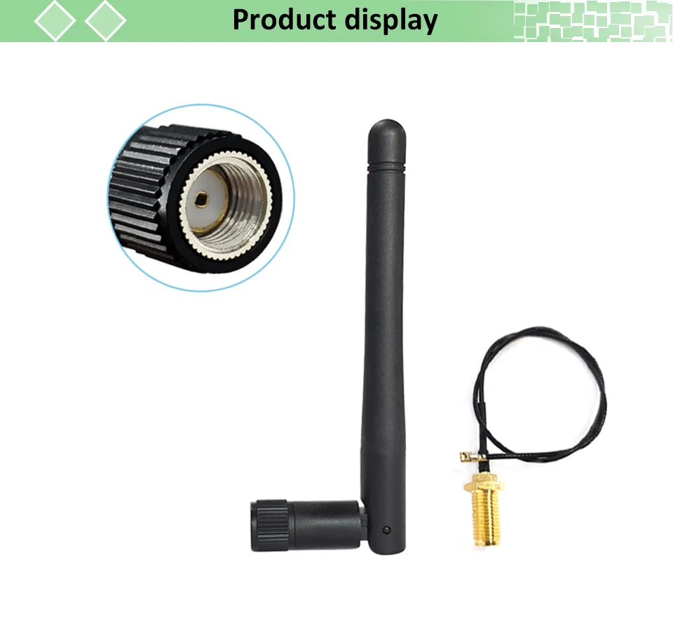 GWS 1 Stück 2,4G Faltantenne mit 3dBi Verstärkung SMA-Buchse SMA-Stecker Pigtail-Verlängerungskabel für WiFi Zigbee 2,4GHz Netzwerkkarte – Detail 4