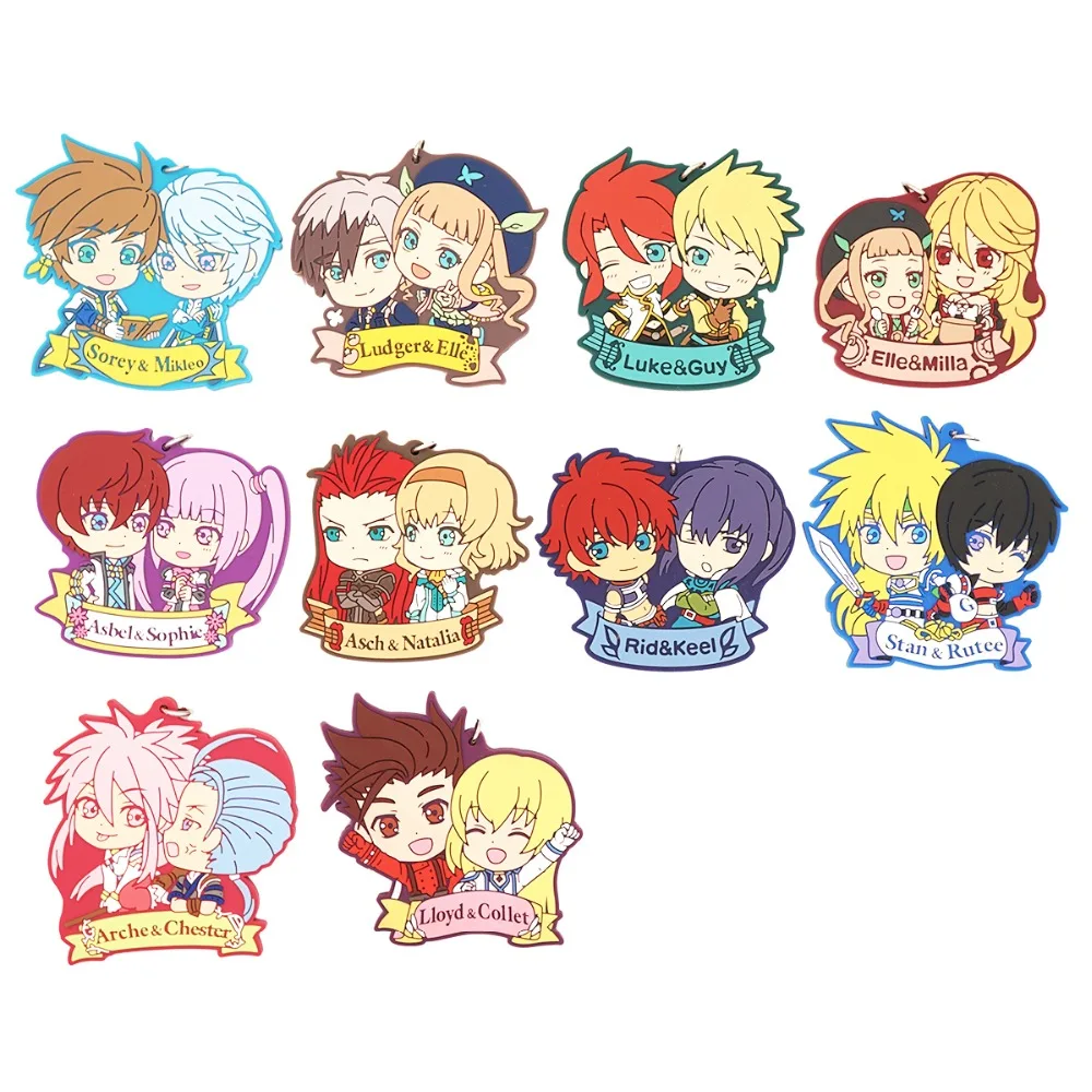 Tales of Friends Ludger Elle Milla Sorey Mikleo Luke Guy Asbel Sophie Arche Chester Lloyd Collet Rid Keel Rubber Keychain