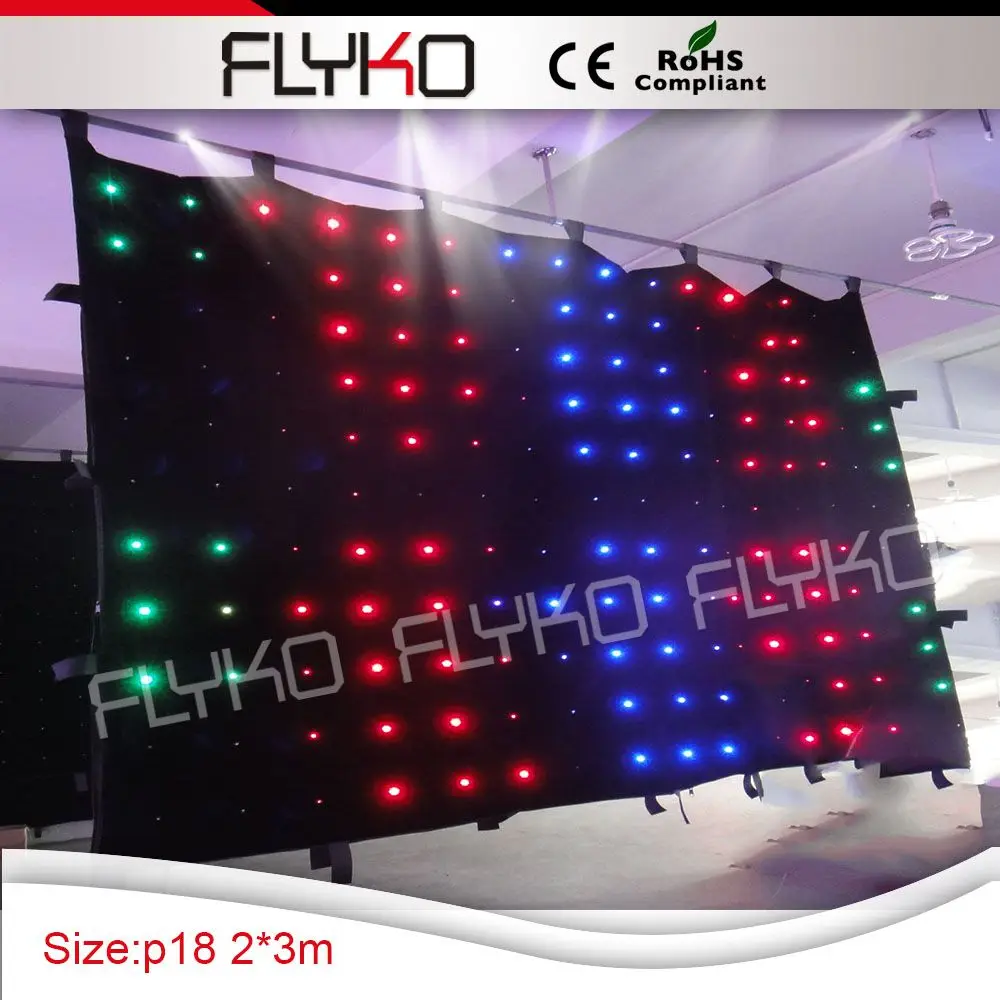 normal size 2x3m P18 led lights wedding stage decoration flexible led curtain display