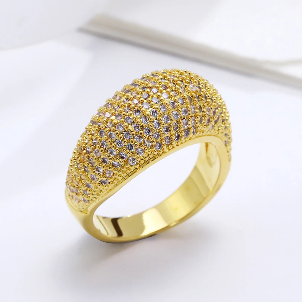 YLMyself Cubic Zirconia Ring White & Gold Color Brass Fast Delivery Trendy Jewelry for Women