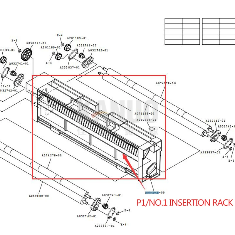 D004948 Insertion Rack (P1) for QSS 29/32 Minilab (Turn Rack Setion) Original New