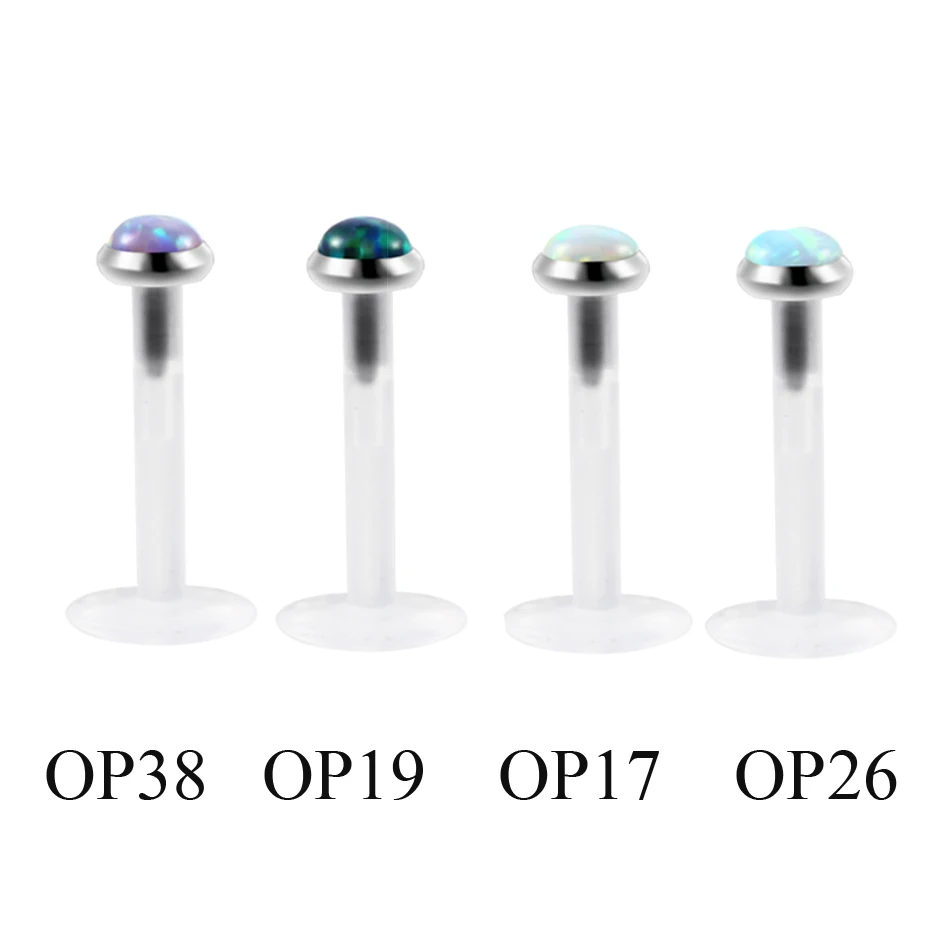 1PC Opal Nose Septum Daith Tragus Cartliage Piercing Orelha Helix Lip Labret Ring Opal CBR Piercing Nose Screw Stud Ring Jewelry