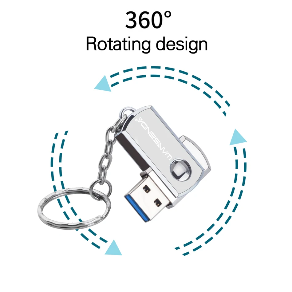 Wansenda Schlüssel ring USB-Flash-Laufwerk 32GB Hochgeschwindigkeits-Stick 16GB 64GB 256GB Rotation Pen drive USB-Stick 3.0 3,0 GB Flash-Speicher