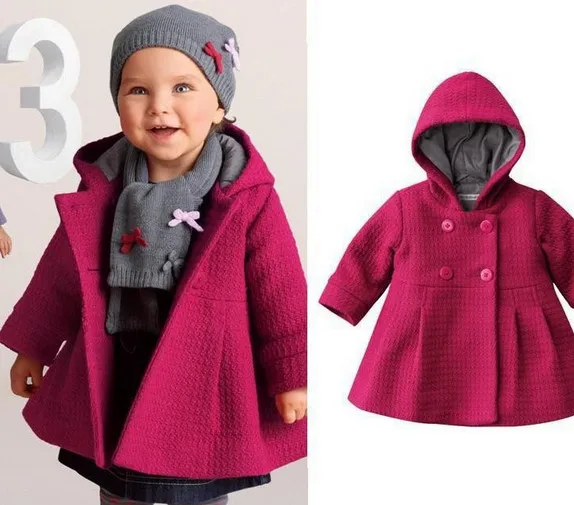 High quality fashion baby girls coats Autumn and winter girl's warm jackets Thick Kids Hooded Outerwear clothing