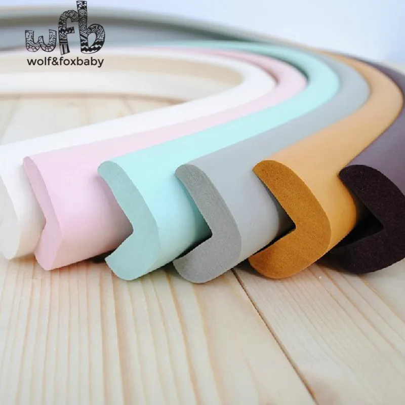 New Free Shipping 2m Baby bumper strip Baby Safety Corner protector Table Edge Corner Cushion Strip with 3M Sticker 2014 L type