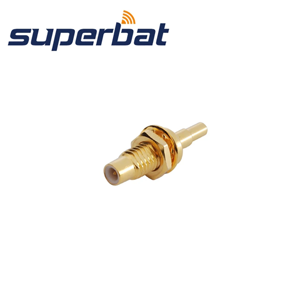 Superbat 50 ohm SMC Perempuan LURUS Crimp konektor lampiran untuk Mount pemasangan kabel