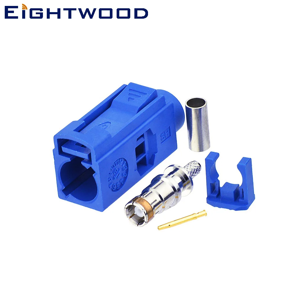 Eightwood GPS Antenna Connector Fakra C Right Angle Jack Female Crimp RG316 RG174 LMR100 Cable for GPS Telematics or Navigation