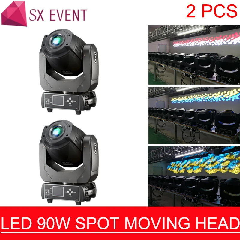 

2pcs/lot 90W Gobo LED Moving Head Light 90W LED Spot Lyres with 3 Face Prism for Stage Theater Disco Nightclub Party