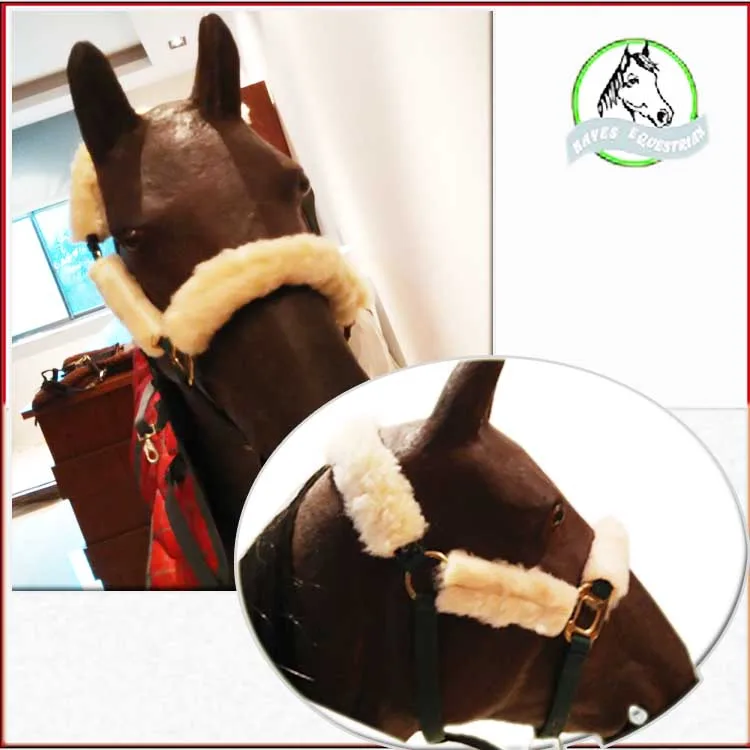 The leading horse protection sleeve lamb fleece material face head guard nasal horses bridle set equipment Equestrian supplies