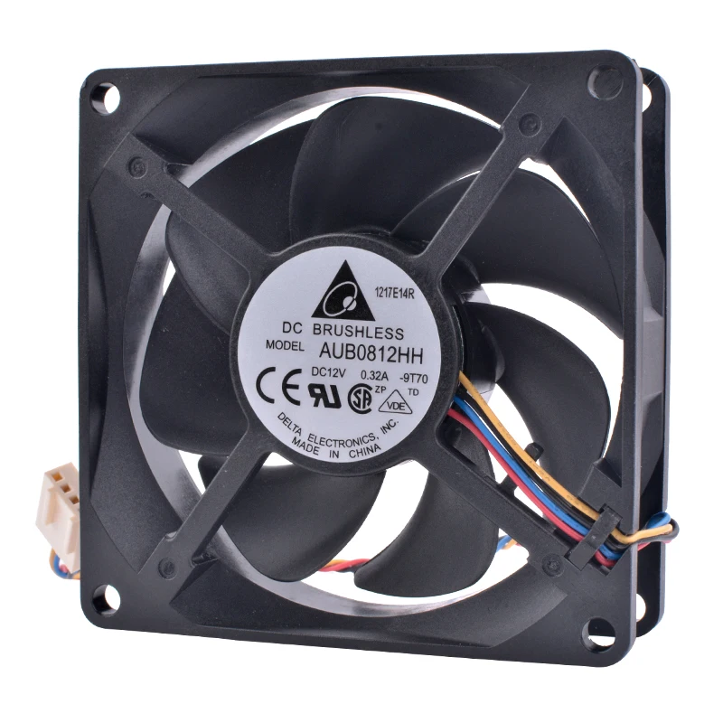 AUB0812HH 8cm 80mm fan 8025 80x80x25mm 12V 0.32A 4pin PWM computer CPU temperature control mute cooling fan